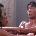 Locked in battle with his arch nemesis in Dragon The Legend of Bruce Lee
