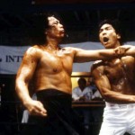 Preparing for a nasty backfist to the ribs in Dragon The Bruce Lee Story