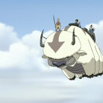 Team Avatar navigates the globe on their flying bison Appa.