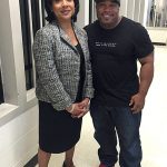Larnell on the set of Creed with Phylicia Rashad