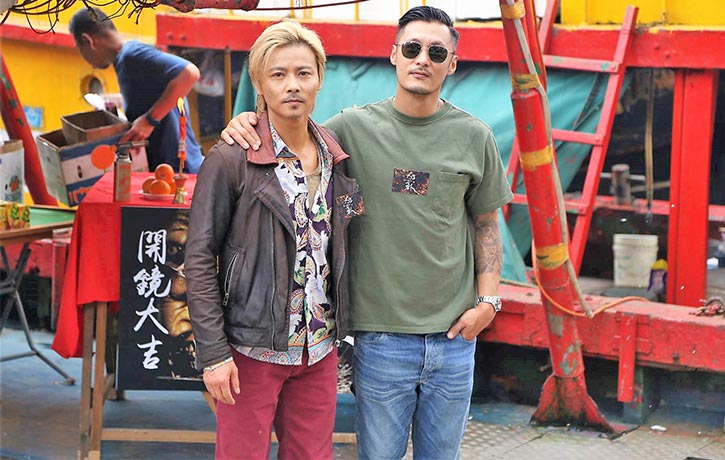 Max Zhang Jin and Shawn Yue on set
