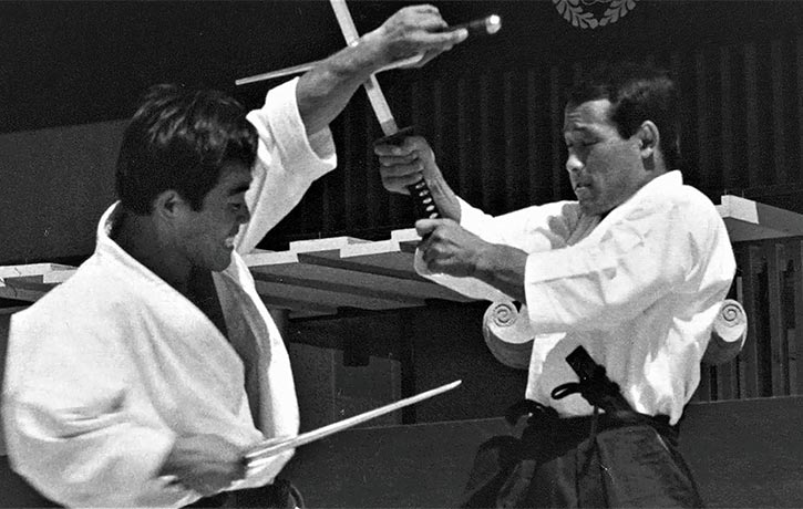 Sensei Demura showing how to use Sai against a katana