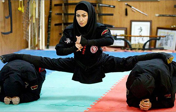 Raheleh Davoudzadeh of Iran shows her Ninja skills
