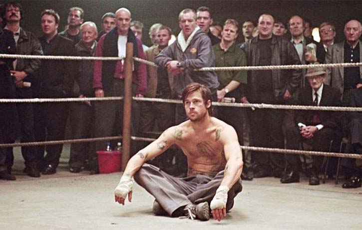 Brad Pitt as Mickey O Neil waits in the squared circle