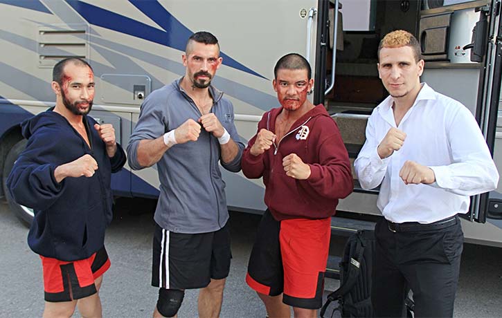 Andy with Tim Man Scott Adkins and Brahim