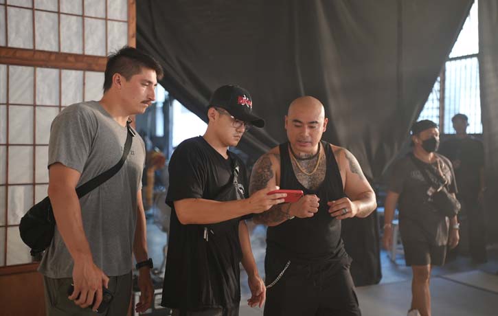 Brian prepares for the next action scene of Gladiator Underground.