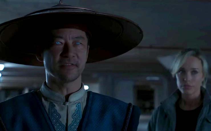 Raiden and Sonya Blade arrive to recruit Johnny Cage fo Mortal Kombat.