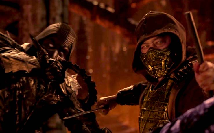 Scorpion battles his old nemesis Bi Han in the fires of the Netherrealm.
