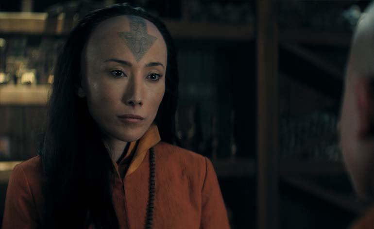 Aang seeks guidance from one of his Avatar predecessors, Avatar Yangchen.