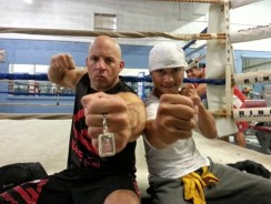 Tony Jaa and Vin Diesel in training